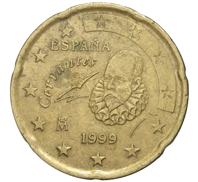 Монета 20 евроцентов 1999 года Испания (Артикул K11-71260)