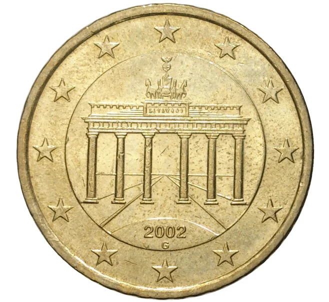 Монета 50 евроцентов 2002 года G Германия (Артикул K11-71268)