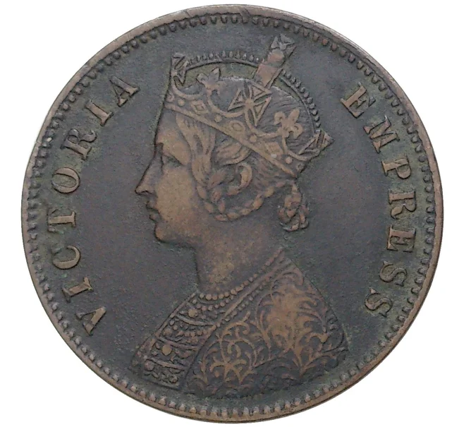 Монета 1/4 анны 1888 года Британская Индия — княжество Девас (Старшая ветвь) (Артикул K11-71403)