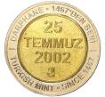 Монета 1 миллион лир 2002 года Турция «535 лет Стамбульскому монетному двору — 25 июля» (Артикул K11-71599)