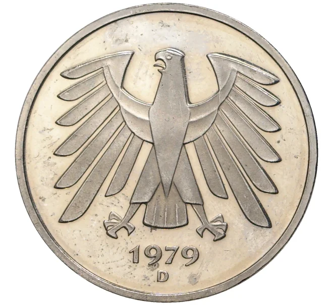 Монета 5 марок 1979 года D Западная Германия (ФРГ) (Артикул K11-71676)
