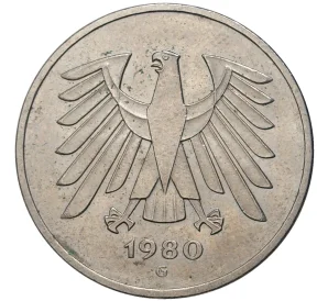 5 марок 1980 года G Западная Германия (ФРГ)