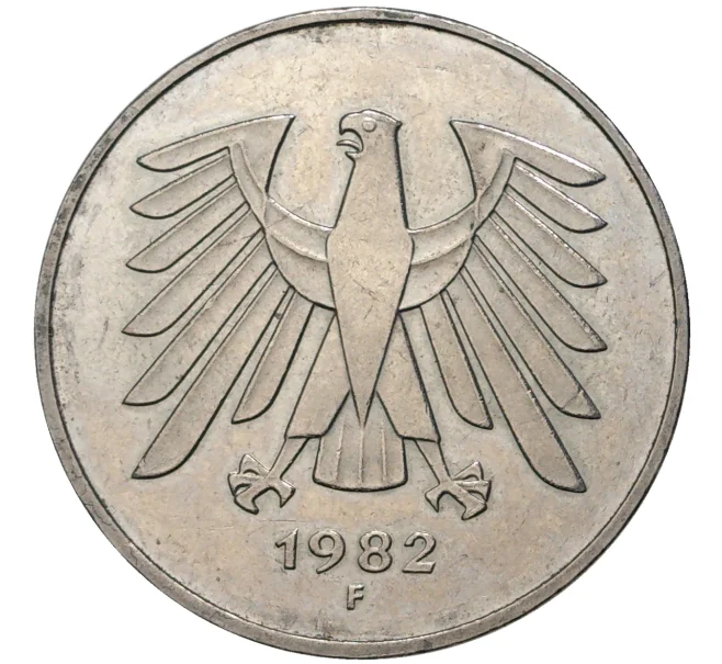 Монета 5 марок 1982 года F Западная Германия (ФРГ) (Артикул K11-71678)