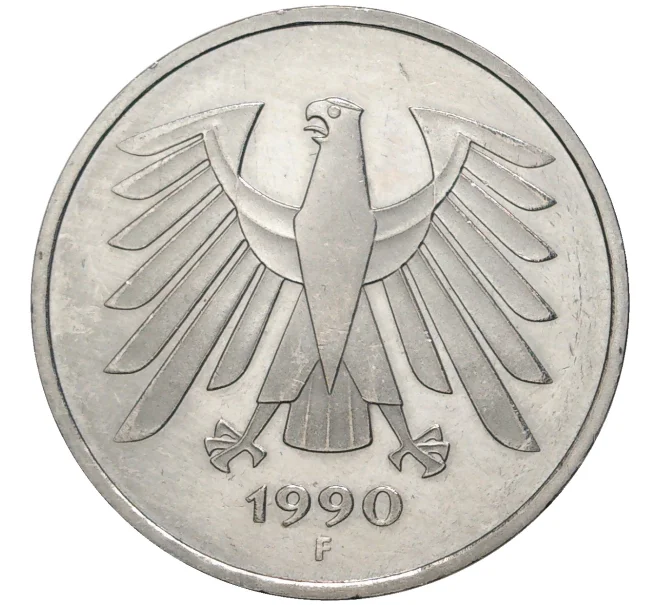 Монета 5 марок 1990 года F Западная Германия (ФРГ) (Артикул K11-71684)