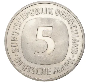 5 марок 1990 года D Западная Германия (ФРГ)