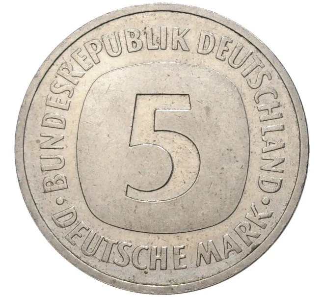 Монета 5 марок 1990 года G Западная Германия (ФРГ) (Артикул K11-71686)