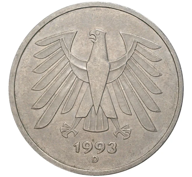 Монета 5 марок 1993 года D Германия (Артикул K11-71691)