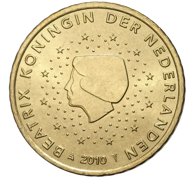 Монета 50 евроцентов 2010 года Нидерланды (Артикул M2-57218)