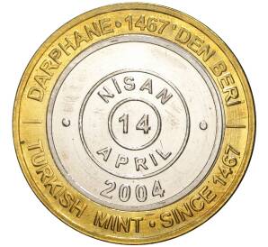 1 миллион лир 2004 года Турция «535 лет Стамбульскому монетному двору — 14 апреля» — Фото №1