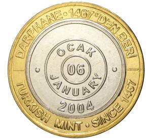 1 миллион лир 2004 года Турция «535 лет Стамбульскому монетному двору — 6 января»