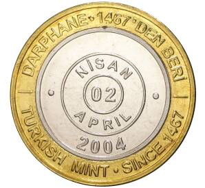 1 миллион лир 2004 года Турция «535 лет Стамбульскому монетному двору — 2 апреля»
