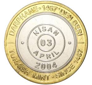 1 миллион лир 2004 года Турция «535 лет Стамбульскому монетному двору — 3 апреля»
