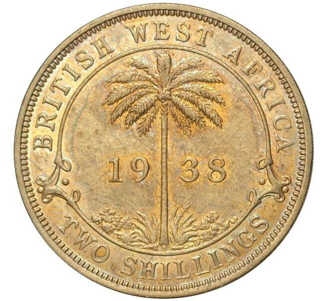 Монета 2 шиллинга 1938 года Н Британская Западная Африка (Артикул K11-72038)