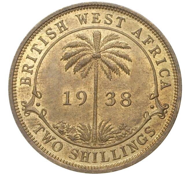 Монета 2 шиллинга 1938 года Н Британская Западная Африка (Артикул K11-72039)