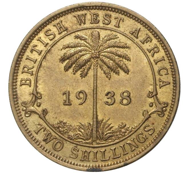 Монета 2 шиллинга 1938 года KN Британская Западная Африка (Артикул K11-72040)