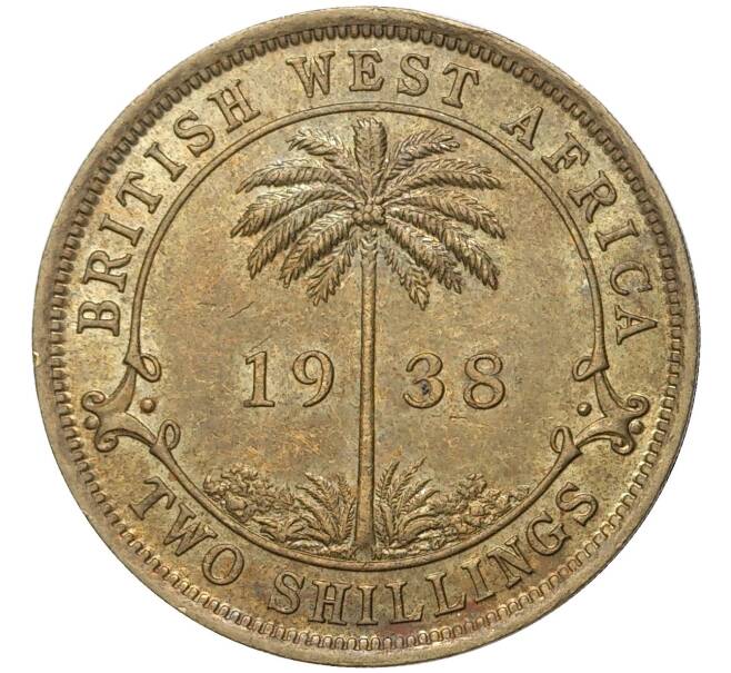 Монета 2 шиллинга 1938 года KN Британская Западная Африка (Артикул K11-72041)