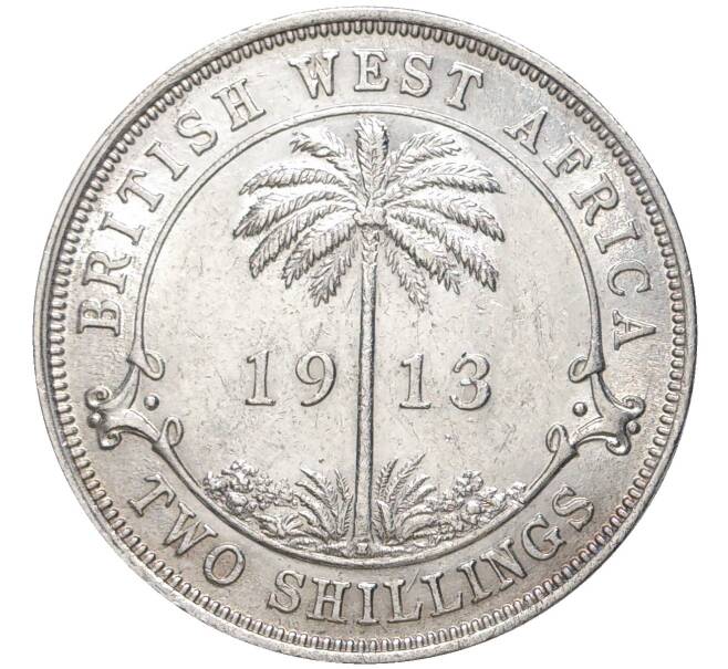 Монета 2 шиллинга 1913 года Н Британская Западная Африка (Артикул K11-72071)