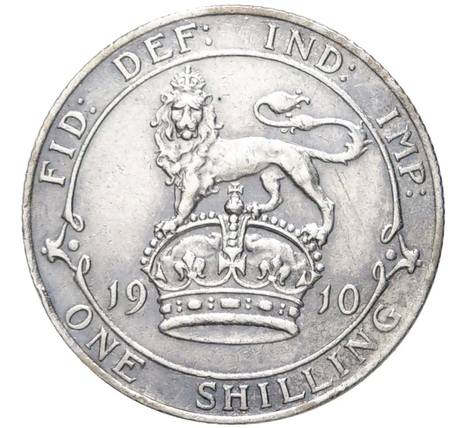 Монета 1 шиллинг 1910 года Великобритания (Артикул K11-72091)