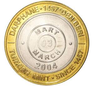 1 миллион лир 2004 года Турция «535 лет Стамбульскому монетному двору — 3 марта»
