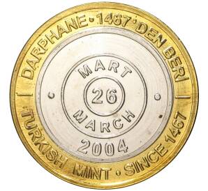 1 миллион лир 2004 года Турция «535 лет Стамбульскому монетному двору — 26 марта»
