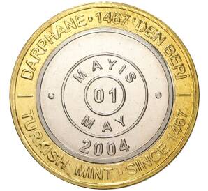 1 миллион лир 2004 года Турция «535 лет Стамбульскому монетному двору — 1 мая»
