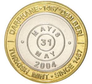 1 миллион лир 2004 года Турция «535 лет Стамбульскому монетному двору — 31 мая» — Фото №1
