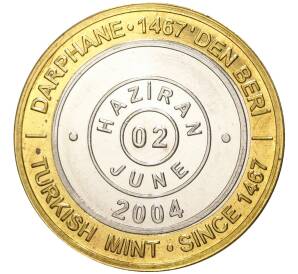 1 миллион лир 2004 года Турция «535 лет Стамбульскому монетному двору — 2 июня» — Фото №1