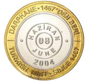 1 миллион лир 2004 года Турция «535 лет Стамбульскому монетному двору — 8 июня» — Фото №1
