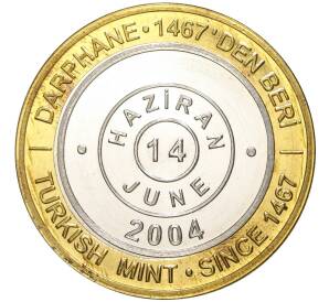 1 миллион лир 2004 года Турция «535 лет Стамбульскому монетному двору — 14 июня» — Фото №1