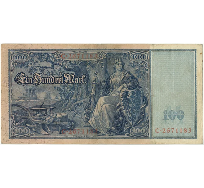 Банкнота 100 марок 1909 года Германия (Артикул B2-9402)