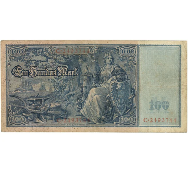 Банкнота 100 марок 1909 года Германия (Артикул B2-9405)