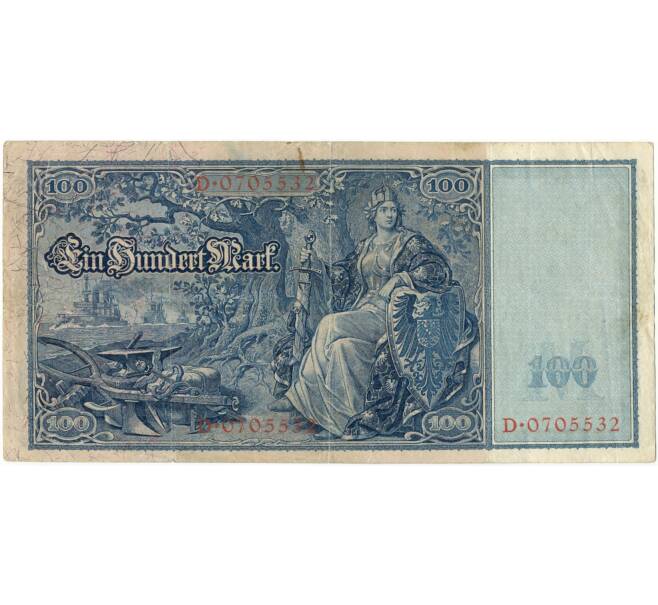 Банкнота 100 марок 1909 года Германия (Артикул: B2-9406) — Фото №2