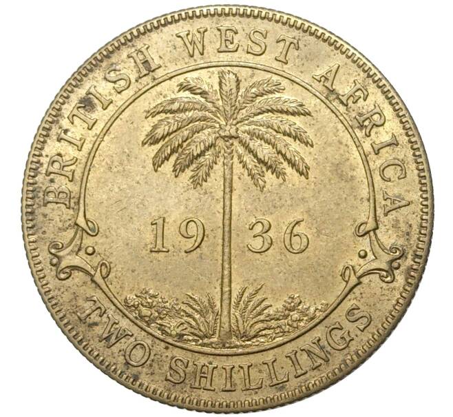 Монета 2 шиллинга 1936 года Британская Западная Африка (Артикул K11-72512)