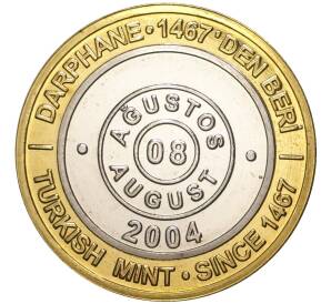 1 миллион лир 2004 года Турция «535 лет Стамбульскому монетному двору — 8 августа»