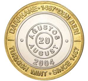 1 миллион лир 2004 года Турция «535 лет Стамбульскому монетному двору — 20 августа»