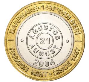 1 миллион лир 2004 года Турция «535 лет Стамбульскому монетному двору — 21 августа»