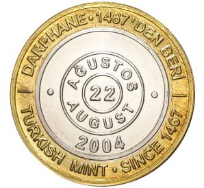 1 миллион лир 2004 года Турция «535 лет Стамбульскому монетному двору — 22 августа»