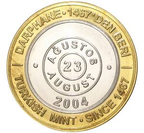 1 миллион лир 2004 года Турция «535 лет Стамбульскому монетному двору — 23 августа»