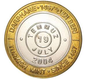 1 миллион лир 2004 года Турция «535 лет Стамбульскому монетному двору — 19 июля»