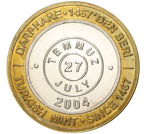 1 миллион лир 2004 года Турция «535 лет Стамбульскому монетному двору — 27 июля»