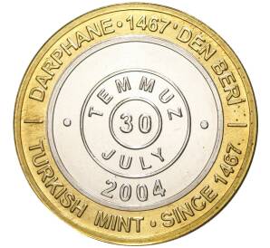1 миллион лир 2004 года Турция «535 лет Стамбульскому монетному двору — 30 июля»