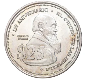 25 долларов 2009 года Галапагосские острова «Чарльз Дарвин»