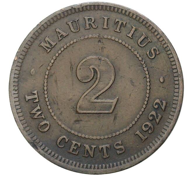 Монета 2 цента 1922 года Британский Маврикий (Артикул K27-80407)