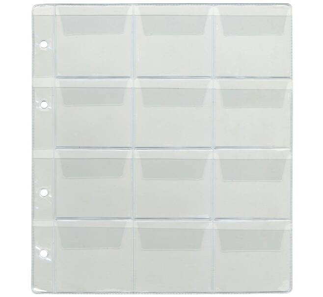 Лист для монет с клапанами формата Numis на 12 ячеек (Артикул: A1-0386) — Фото №1