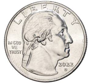 1/4 доллара (25 центов) 2022 года D США «Американские женщины — Нина Отеро-Уоррен»