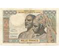 Банкнота 1000 франков 1961 года Западно-Африканский валютный союз — литера А (Кот-Д'Ивуар) (Артикул: K11-73088) — Фото №1