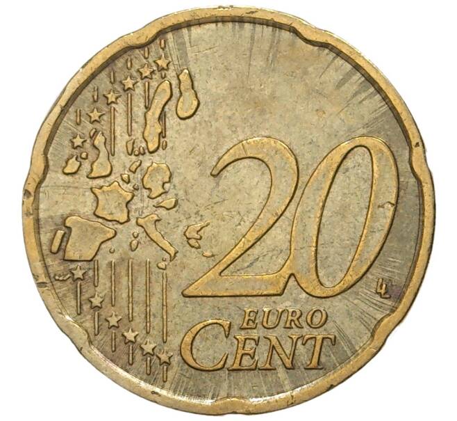 Монета 20 евроцентов 2002 года J Германия (Артикул: K11-73292) — Фото №2