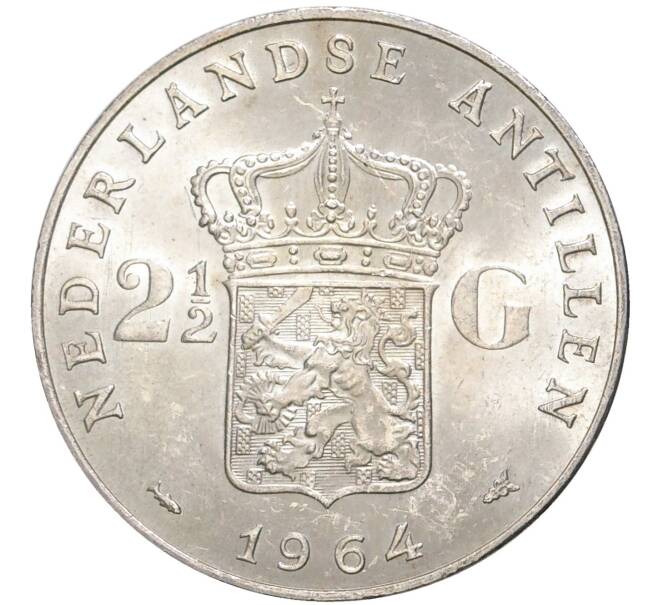 Монета 2 1/2 гульдена 1964 года Нидерландские Антильские острова (Артикул K1-3904)