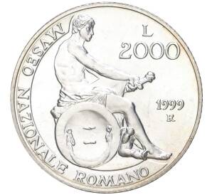 2000 лир 1999 года Италия «110 лет со дня основания Национального музея Рима»