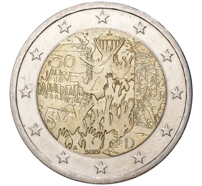 Монета 2 евро 2019 года A Германия «30 лет падению Берлинской стены» (Артикул K27-80597)